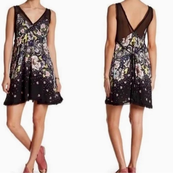 Like New Free People - Longwood Floral Slip Dress - S - Picture 10 of 12